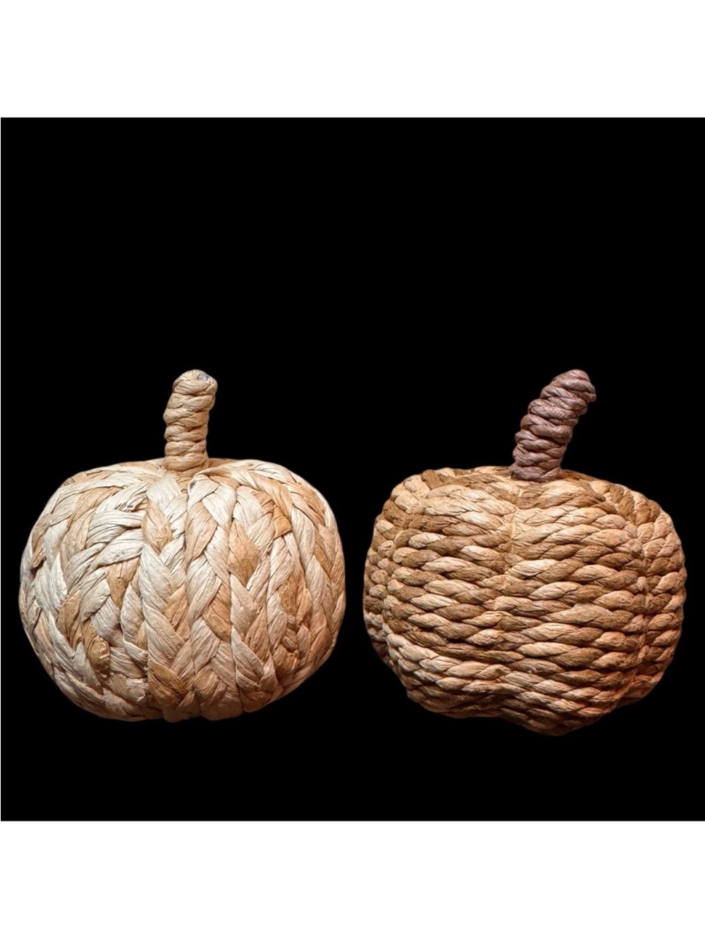 Woven Pumpkin Autumn Fall Decor Natural Twisted Cottage Core